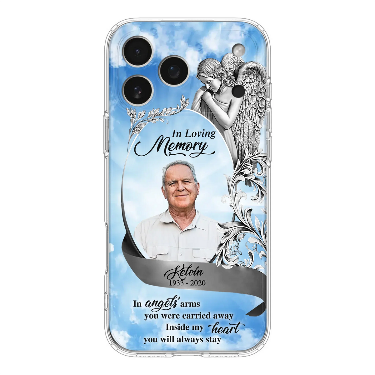 Custom Personalized Memorial Photo Phone Case - Memorial Gift Idea for Family - Inside My Heart You Will Always Stay - Case For iPhone/Samsung