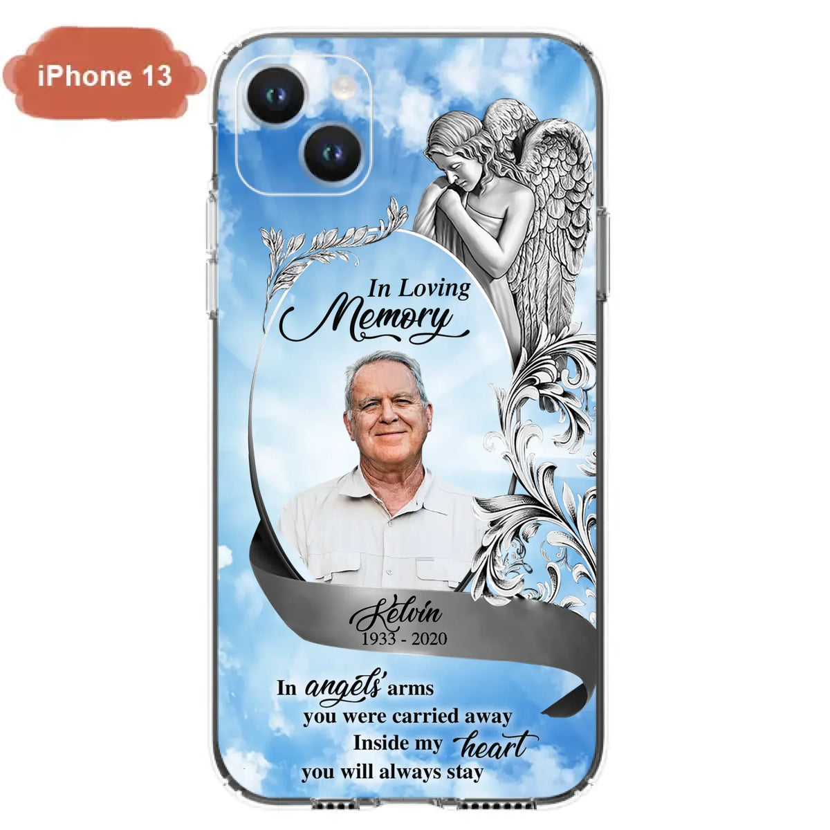 Custom Personalized Memorial Photo Phone Case - Memorial Gift Idea for Family - Inside My Heart You Will Always Stay - Case For iPhone/Samsung