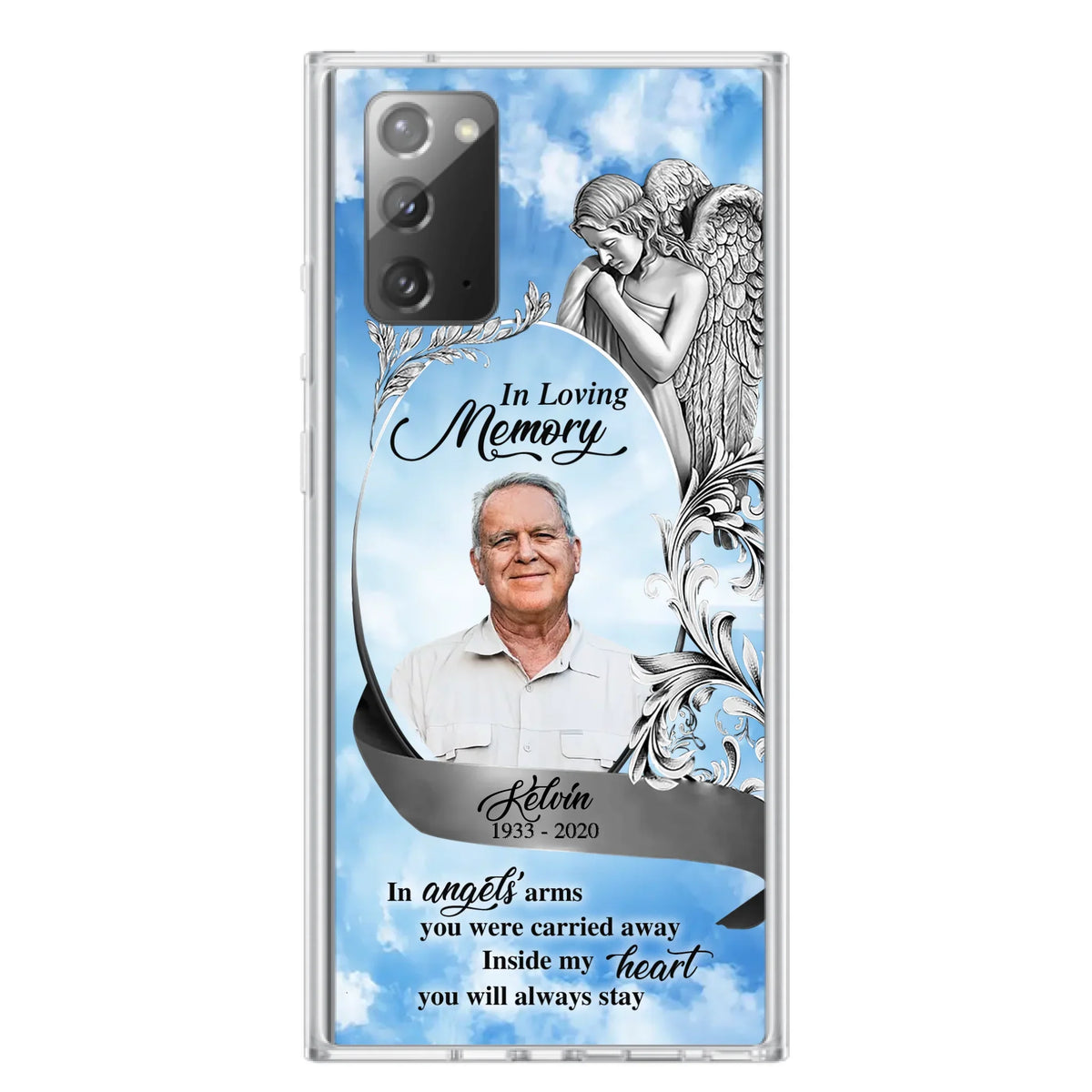 Custom Personalized Memorial Photo Phone Case - Memorial Gift Idea for Family - Inside My Heart You Will Always Stay - Case For iPhone/Samsung