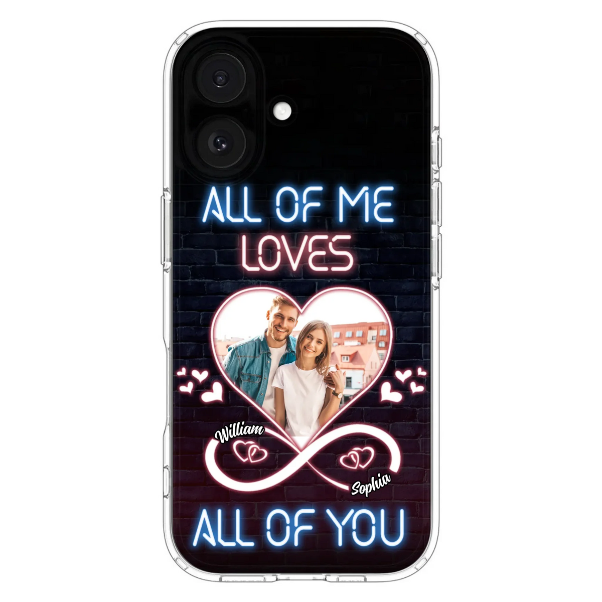 Custom Personalized Couple Photo Phone Case - Christmas Gift Idea For Couple/ Him/ Her - All Of Me Loves All Of You - Case For iPhone/Samsung