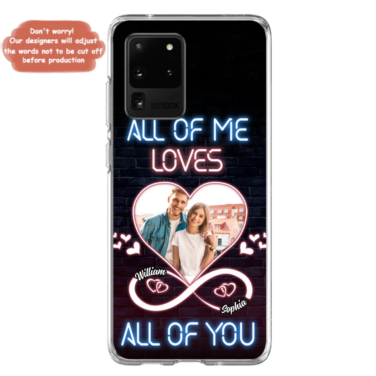 Custom Personalized Couple Photo Phone Case - Christmas Gift Idea For Couple/ Him/ Her - All Of Me Loves All Of You - Case For iPhone/Samsung