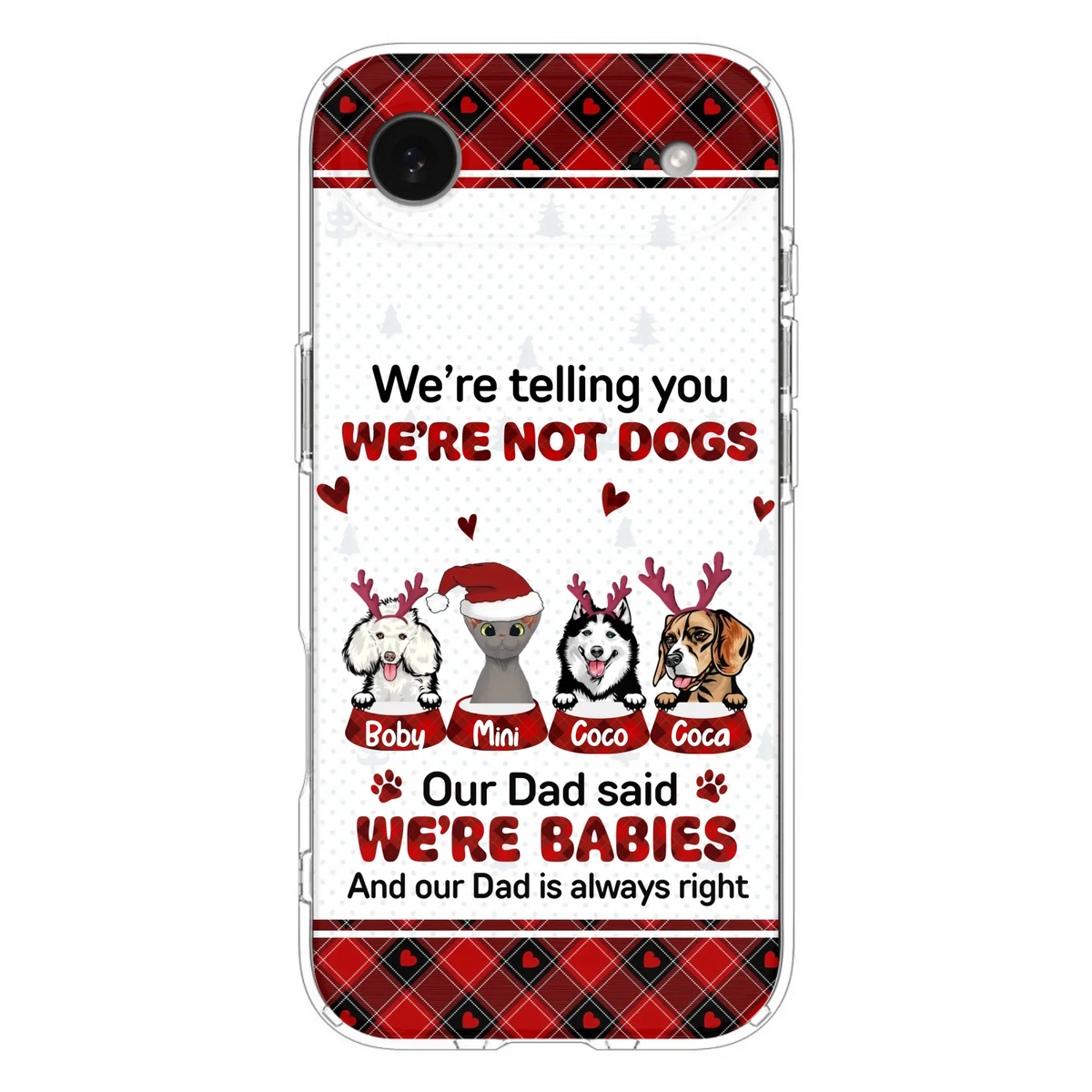 Custom Personalized Pet Phone Case - Gift Idea For Pet Lovers - Upto 4 Pets/Cats/Dogs - We're Telling You We're Not Dogs - Case For iPhone/Samsung