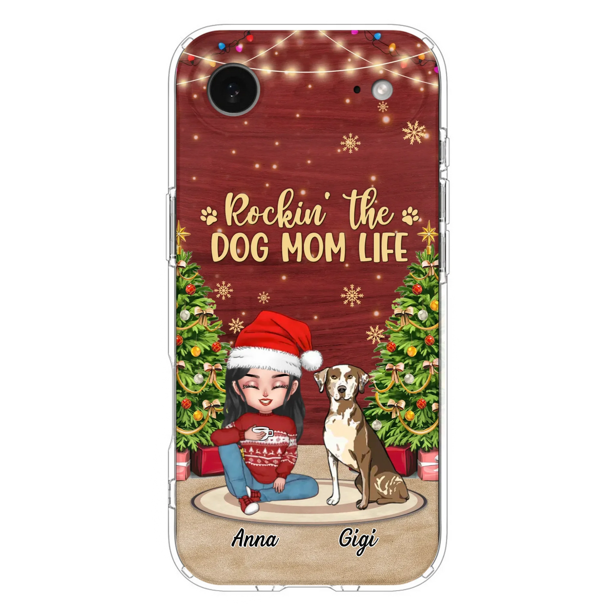 Custom Personalized Dog Mom iPhone/ Samsung Case - Christmas Gift Idea For Dogs Lovers - Upto 4 Dogs - Rockin' The Dog Mom Life