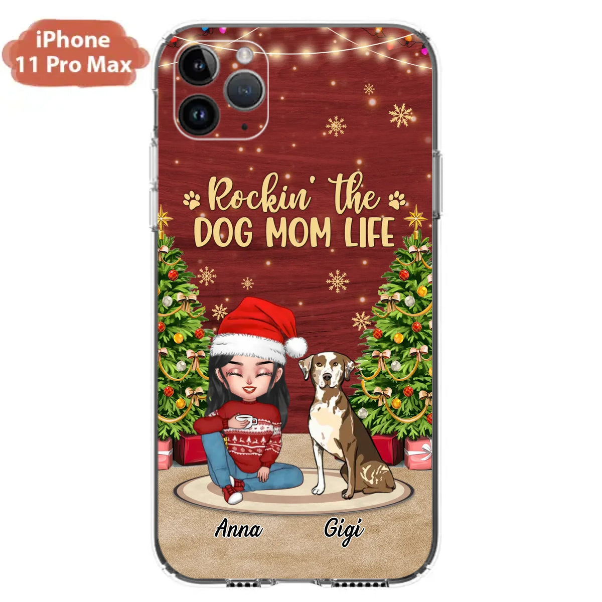 Custom Personalized Dog Mom iPhone/ Samsung Case - Christmas Gift Idea For Dogs Lovers - Upto 4 Dogs - Rockin' The Dog Mom Life
