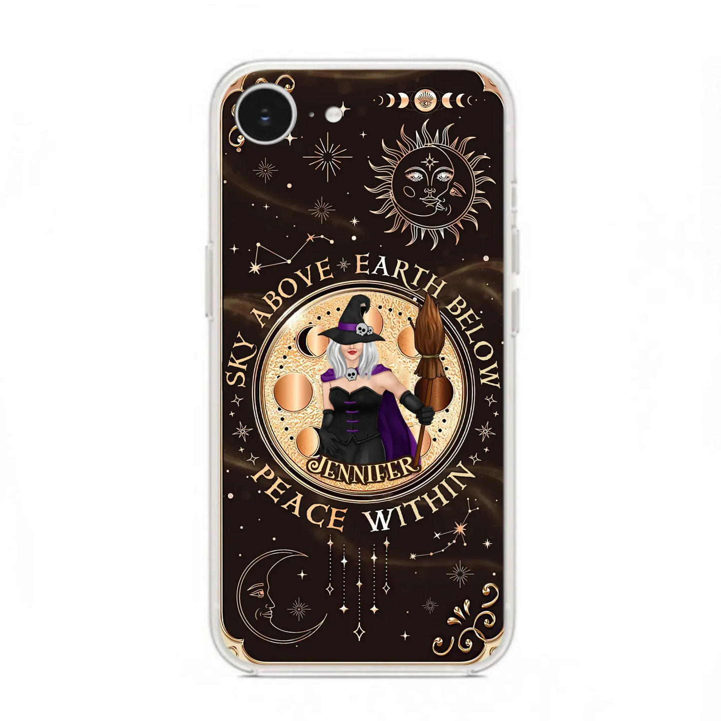 Custom Personalized Witch Phone Case - Halloween Gift Idea For Girl - Wiccan Decor/Pagan Decor - As Above So Below - Cases For iPhone And Samsung