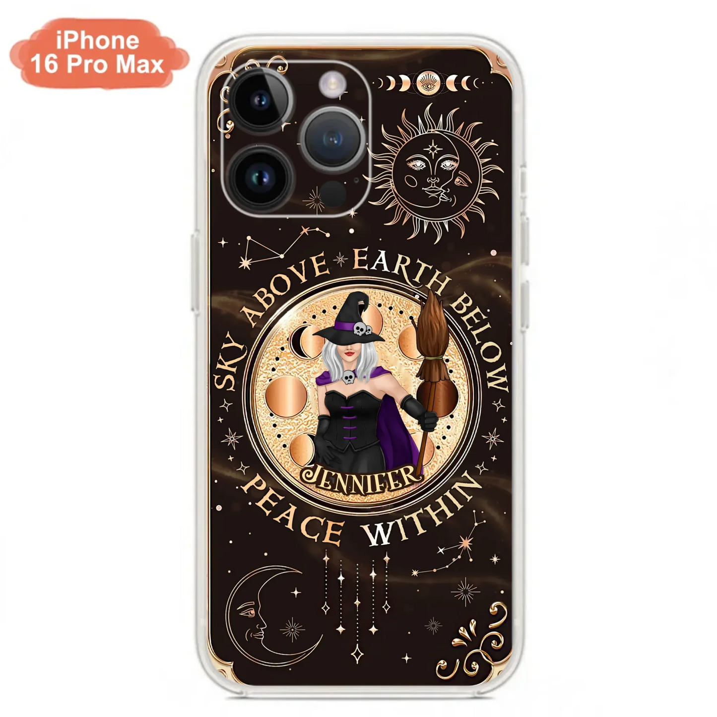 Custom Personalized Witch Phone Case - Halloween Gift Idea For Girl - Wiccan Decor/Pagan Decor - As Above So Below - Cases For iPhone And Samsung