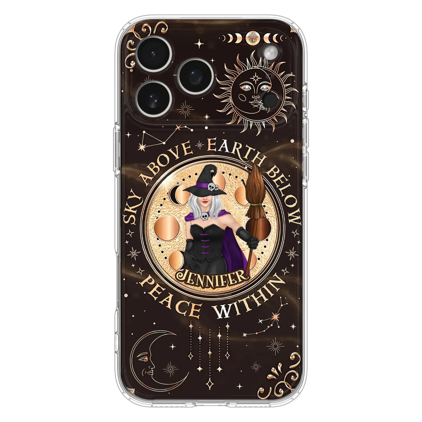 Custom Personalized Witch Phone Case - Halloween Gift Idea For Girl - Wiccan Decor/Pagan Decor - As Above So Below - Cases For iPhone And Samsung