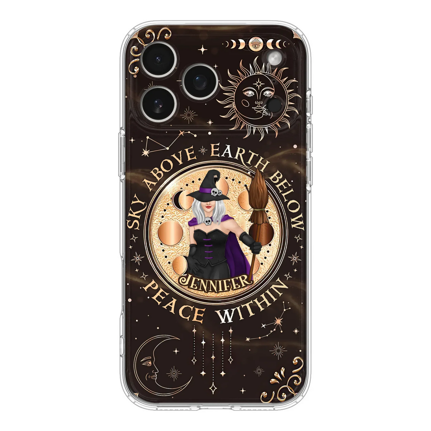 Custom Personalized Witch Phone Case - Halloween Gift Idea For Girl - Wiccan Decor/Pagan Decor - As Above So Below - Cases For iPhone And Samsung
