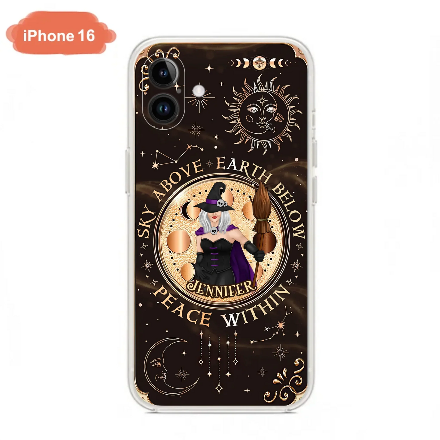 Custom Personalized Witch Phone Case - Halloween Gift Idea For Girl - Wiccan Decor/Pagan Decor - As Above So Below - Cases For iPhone And Samsung