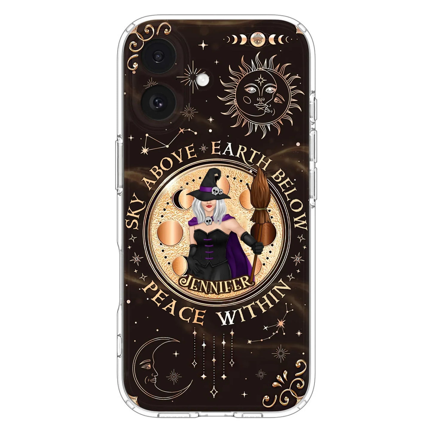 Custom Personalized Witch Phone Case - Halloween Gift Idea For Girl - Wiccan Decor/Pagan Decor - As Above So Below - Cases For iPhone And Samsung