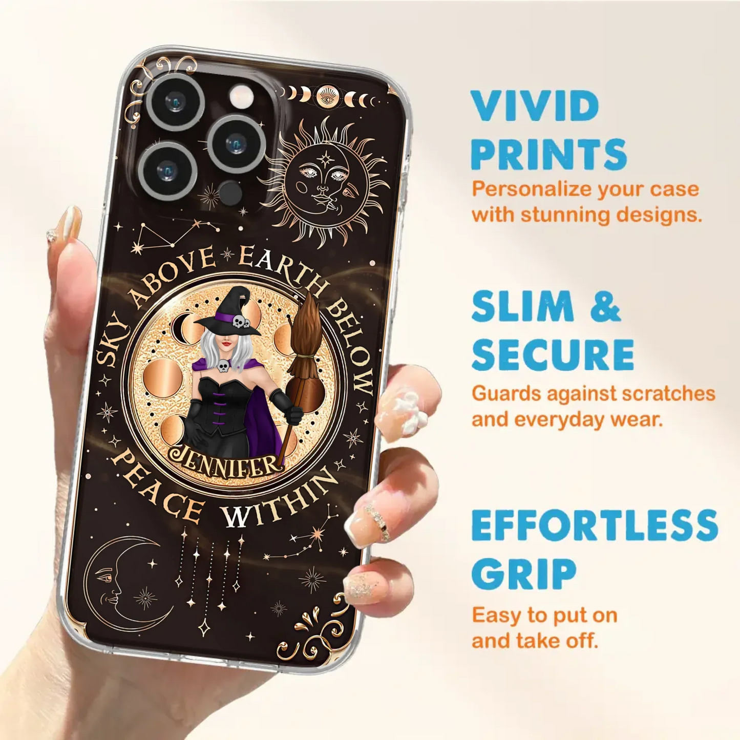 Custom Personalized Witch Phone Case - Halloween Gift Idea For Girl - Wiccan Decor/Pagan Decor - As Above So Below - Cases For iPhone And Samsung
