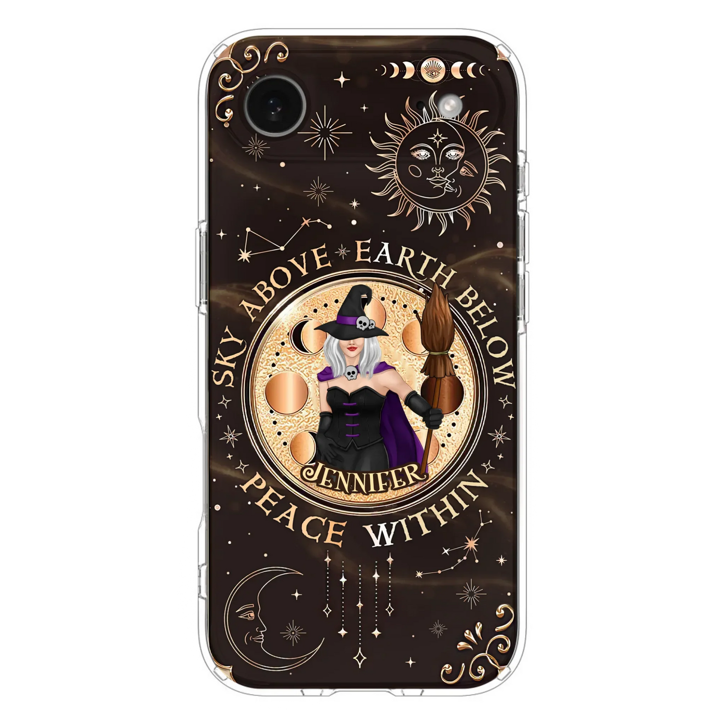 Custom Personalized Witch Phone Case - Halloween Gift Idea For Girl - Wiccan Decor/Pagan Decor - As Above So Below - Cases For iPhone And Samsung