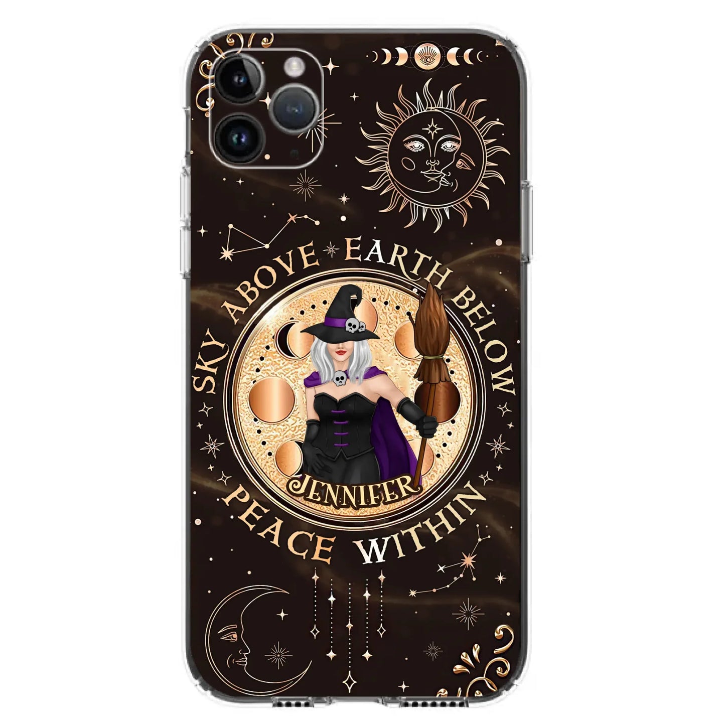Custom Personalized Witch Phone Case - Halloween Gift Idea For Girl - Wiccan Decor/Pagan Decor - As Above So Below - Cases For iPhone And Samsung
