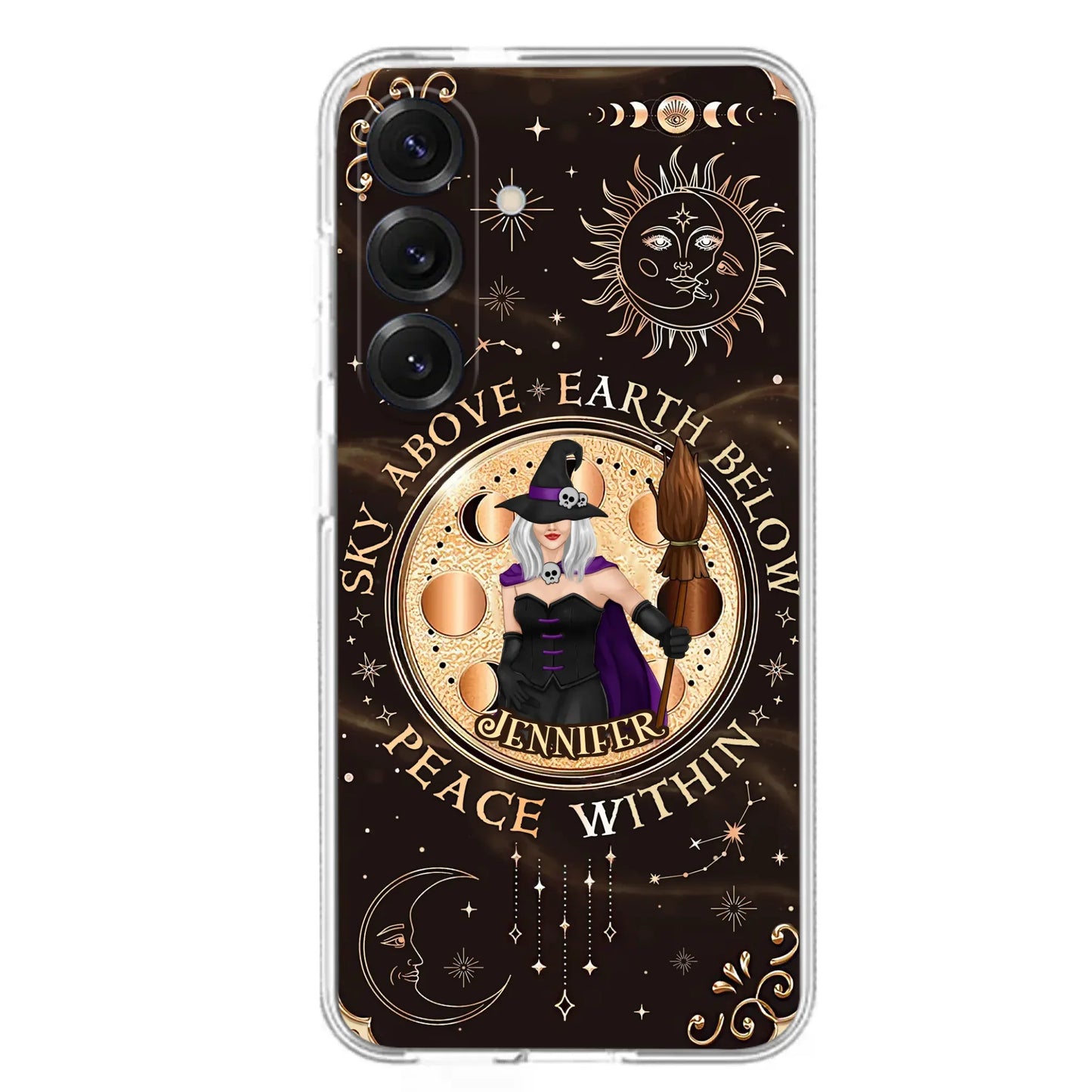 Custom Personalized Witch Phone Case - Halloween Gift Idea For Girl - Wiccan Decor/Pagan Decor - As Above So Below - Cases For iPhone And Samsung