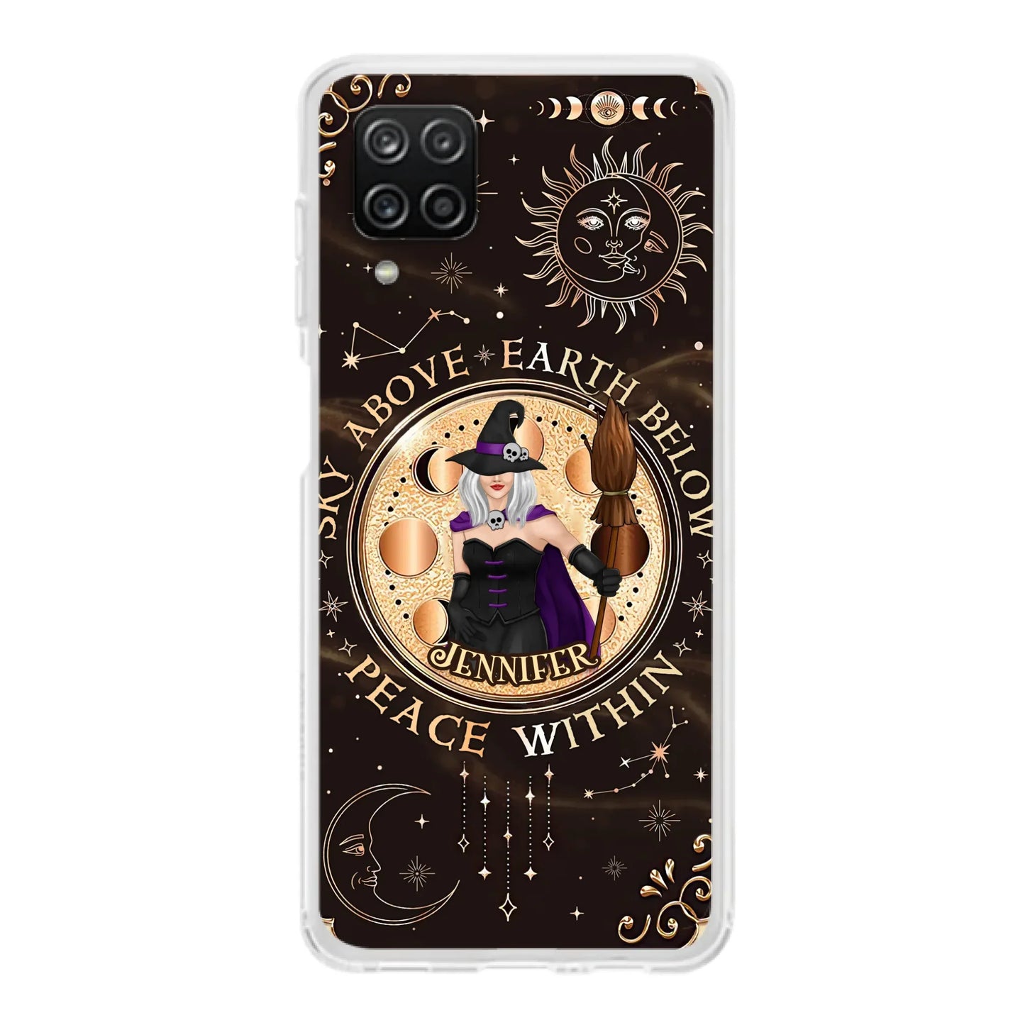 Custom Personalized Witch Phone Case - Halloween Gift Idea For Girl - Wiccan Decor/Pagan Decor - As Above So Below - Cases For iPhone And Samsung