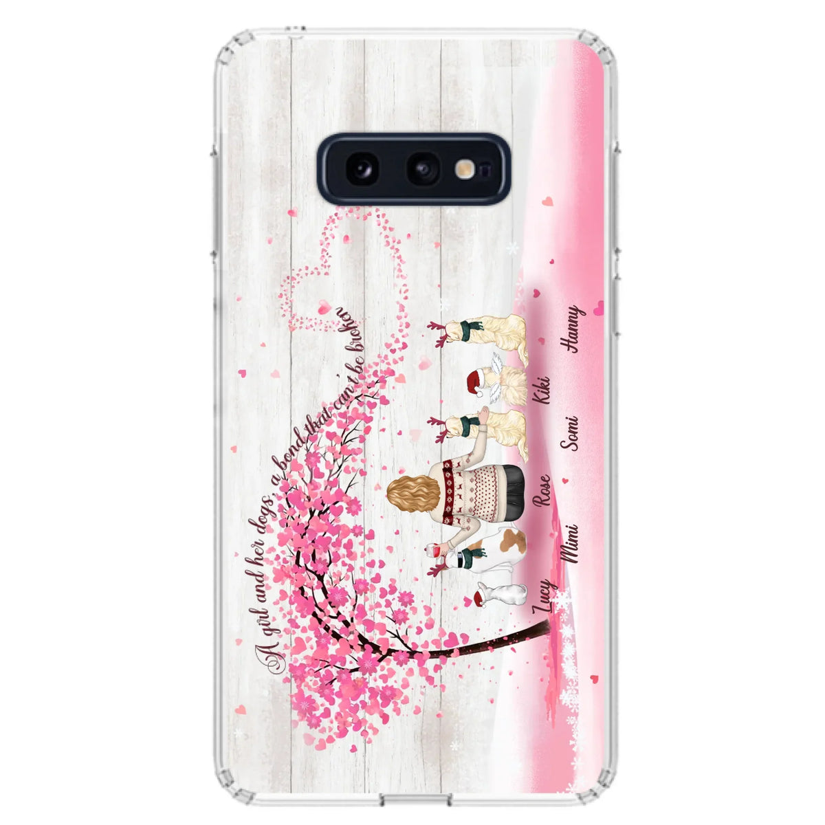 Personalized Dog Mom/Dad Phone Case - Mom/Dad With Up To 5 Dogs - Gift Idea For Dog Lovers - A Girl And Her Dogs, A Bond That Can't Be Broken - Case For iPhone/Samsung