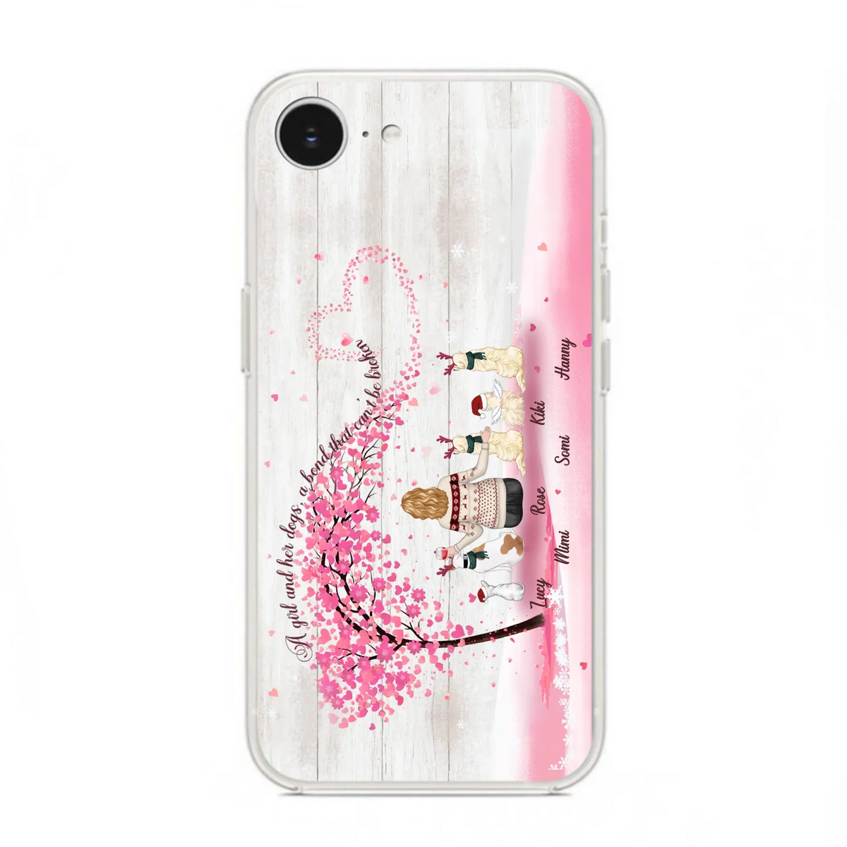 Personalized Dog Mom/Dad Phone Case - Mom/Dad With Up To 5 Dogs - Gift Idea For Dog Lovers - A Girl And Her Dogs, A Bond That Can't Be Broken - Case For iPhone/Samsung