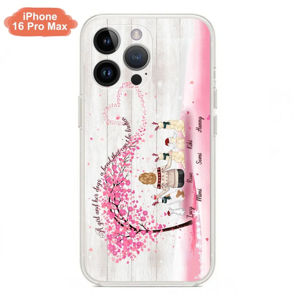 Personalized Dog Mom/Dad Phone Case - Mom/Dad With Up To 5 Dogs - Gift Idea For Dog Lovers - A Girl And Her Dogs, A Bond That Can't Be Broken - Case For iPhone/Samsung