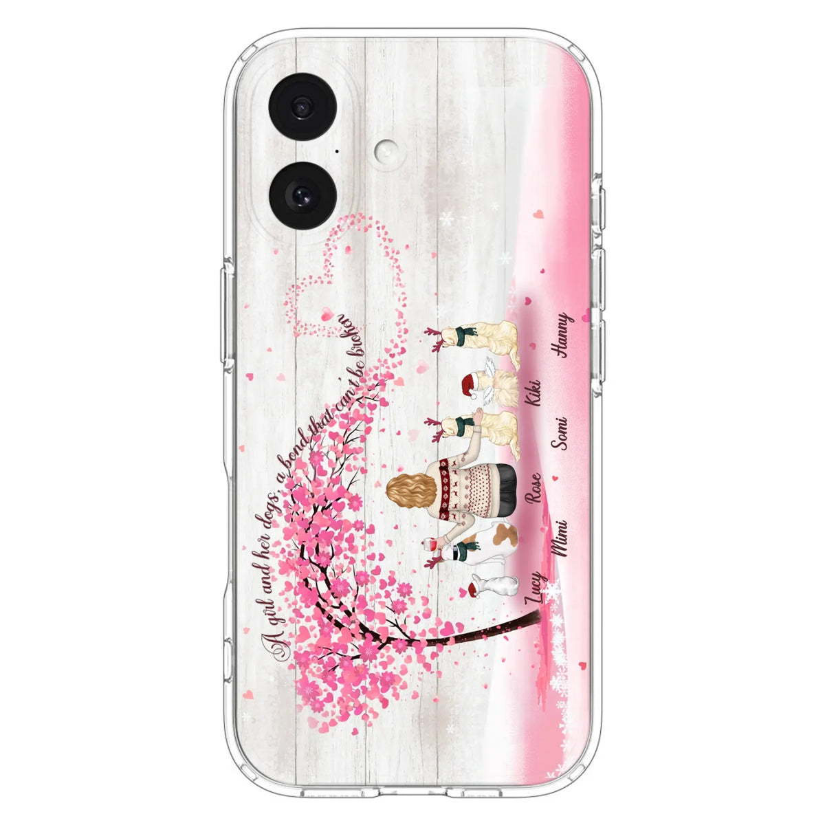 Personalized Dog Mom/Dad Phone Case - Mom/Dad With Up To 5 Dogs - Gift Idea For Dog Lovers - A Girl And Her Dogs, A Bond That Can't Be Broken - Case For iPhone/Samsung