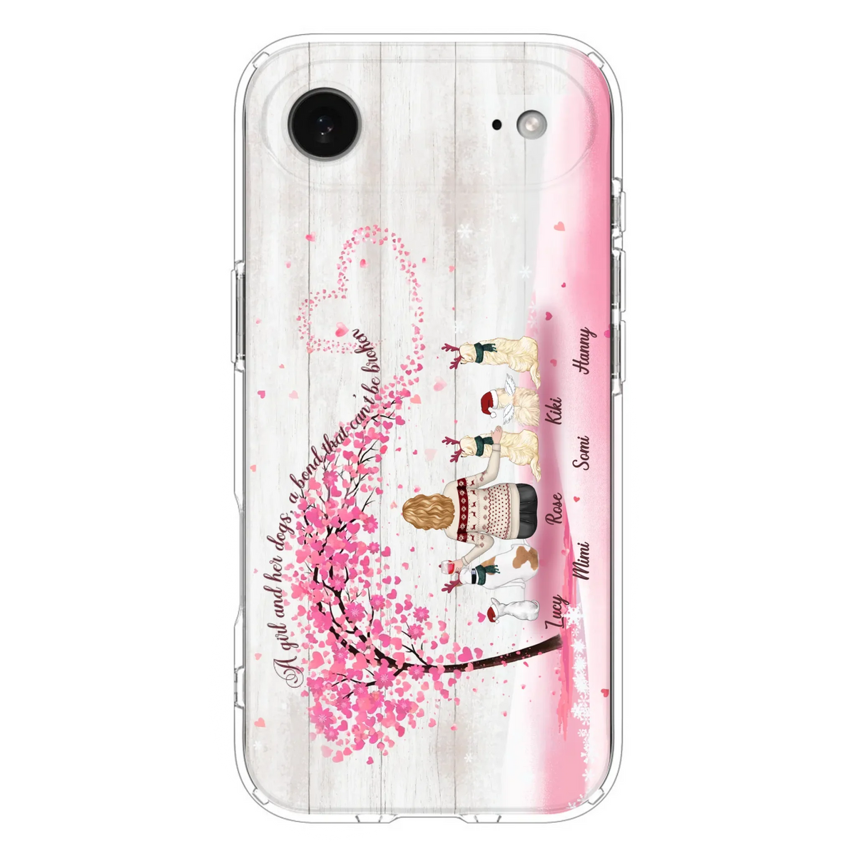 Personalized Dog Mom/Dad Phone Case - Mom/Dad With Up To 5 Dogs - Gift Idea For Dog Lovers - A Girl And Her Dogs, A Bond That Can't Be Broken - Case For iPhone/Samsung