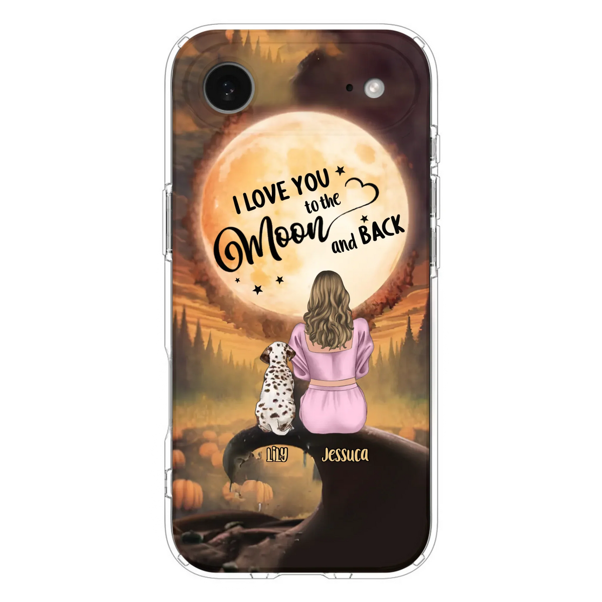 Personalized Memorial Pet Mom Phone Case - Gift Idea For Dog/Cat Owners - I Love You To The Moon And Back - Case For iPhone/Samsung