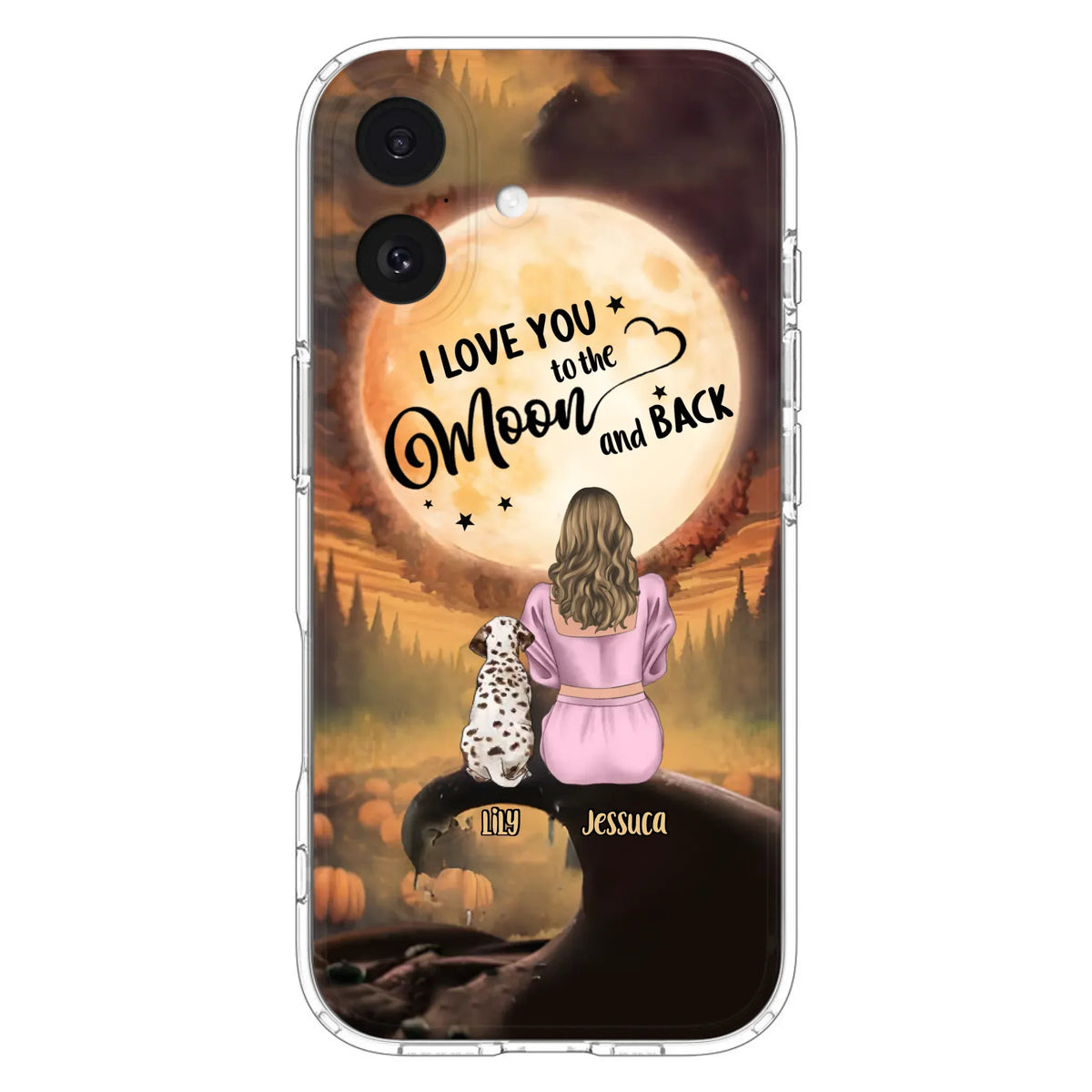 Personalized Memorial Pet Mom Phone Case - Gift Idea For Dog/Cat Owners - I Love You To The Moon And Back - Case For iPhone/Samsung
