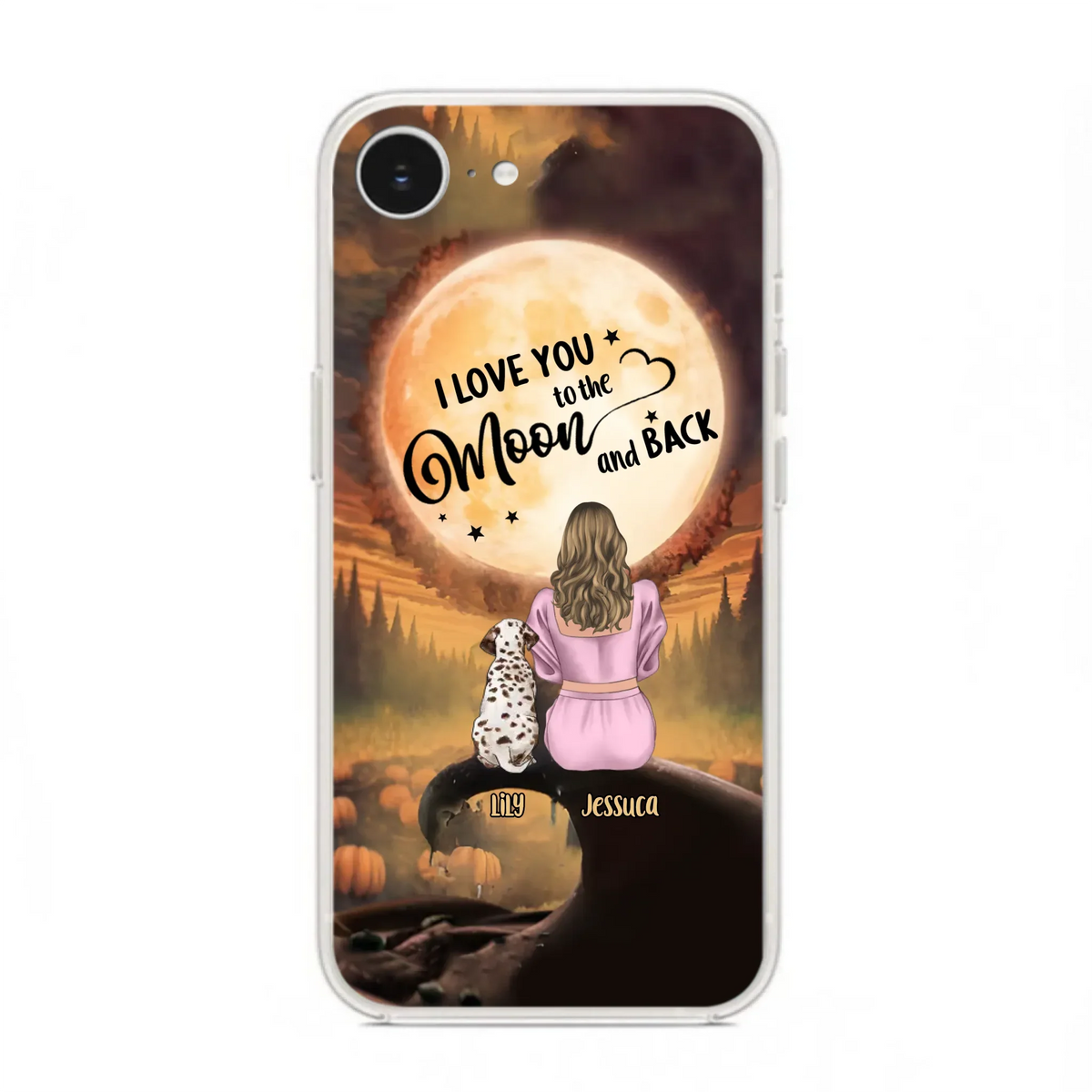 Personalized Memorial Pet Mom Phone Case - Gift Idea For Dog/Cat Owners - I Love You To The Moon And Back - Case For iPhone/Samsung