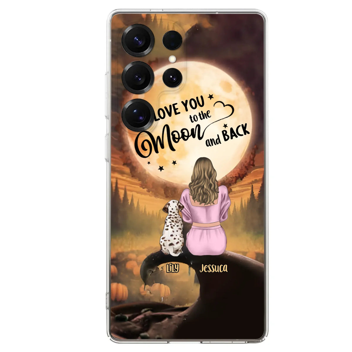 Personalized Memorial Pet Mom Phone Case - Gift Idea For Dog/Cat Owners - I Love You To The Moon And Back - Case For iPhone/Samsung