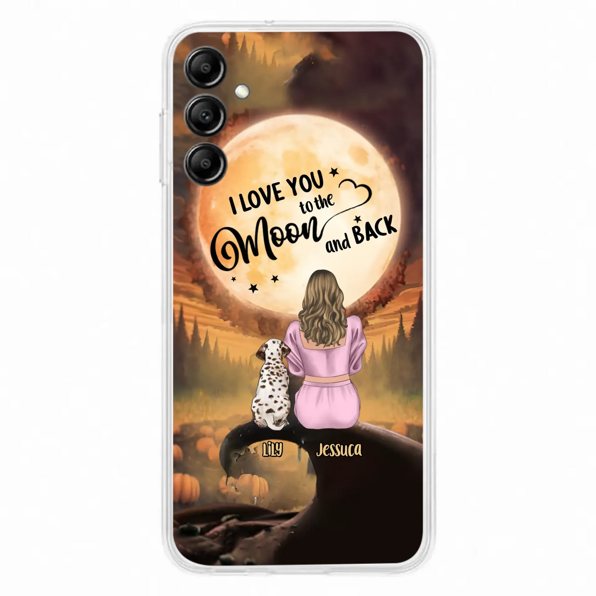 Personalized Memorial Pet Mom Phone Case - Gift Idea For Dog/Cat Owners - I Love You To The Moon And Back - Case For iPhone/Samsung