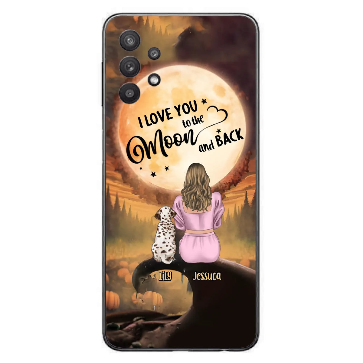 Personalized Memorial Pet Mom Phone Case - Gift Idea For Dog/Cat Owners - I Love You To The Moon And Back - Case For iPhone/Samsung