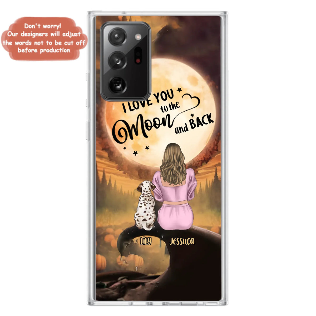 Personalized Memorial Pet Mom Phone Case - Gift Idea For Dog/Cat Owners - I Love You To The Moon And Back - Case For iPhone/Samsung