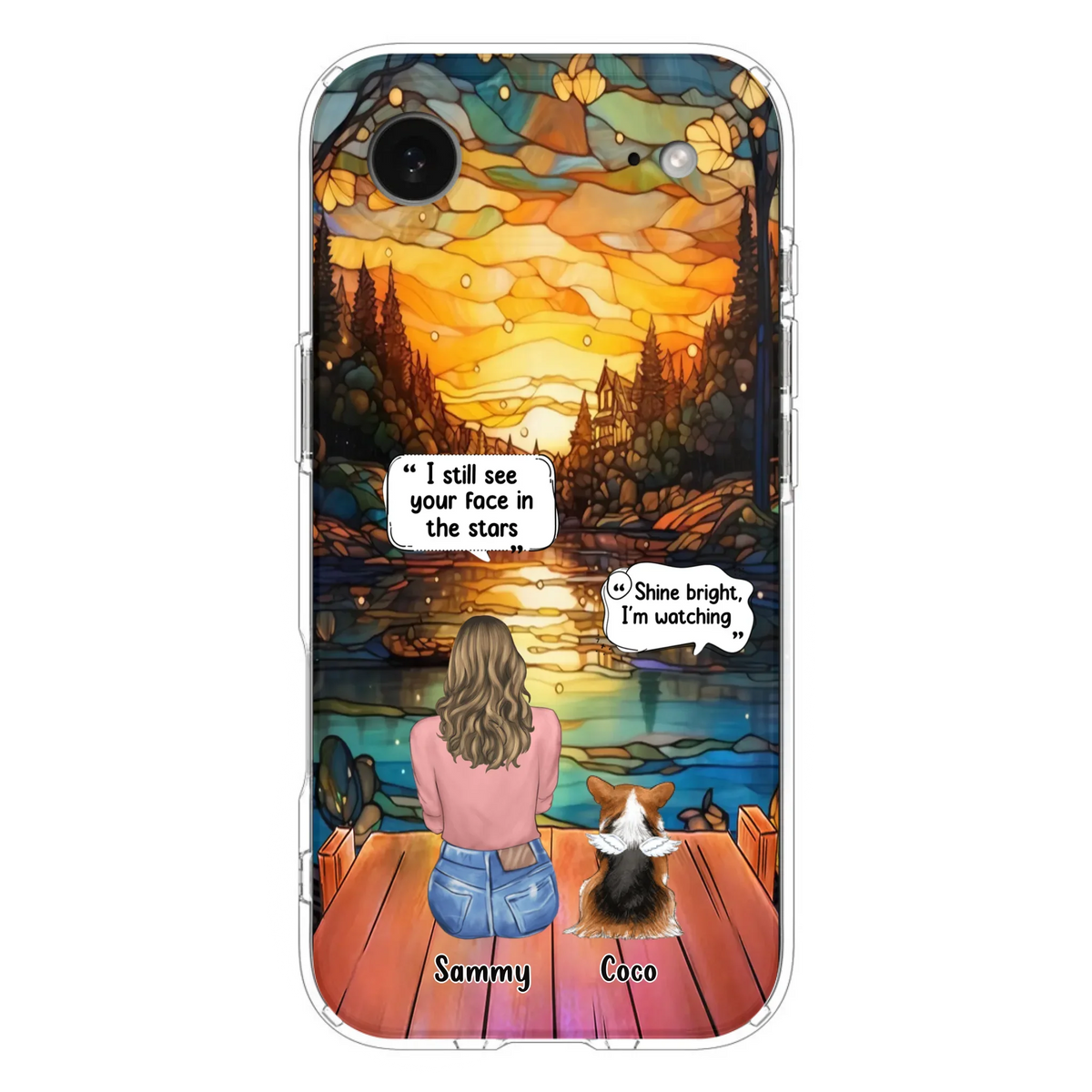 Personalized Memorial Pet Phone Case - Memorial Gift Idea For Dog/Cat/Rabbits Owners - I Still See Your Face In The Stars - Case For iPhone/Samsung