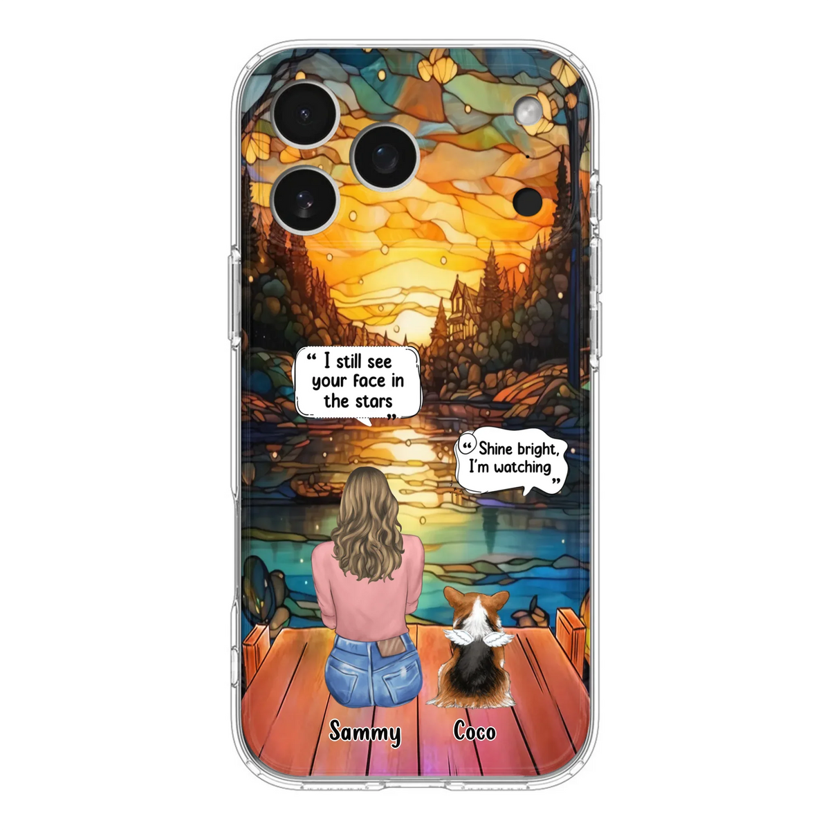 Personalized Memorial Pet Phone Case - Memorial Gift Idea For Dog/Cat/Rabbits Owners - I Still See Your Face In The Stars - Case For iPhone/Samsung