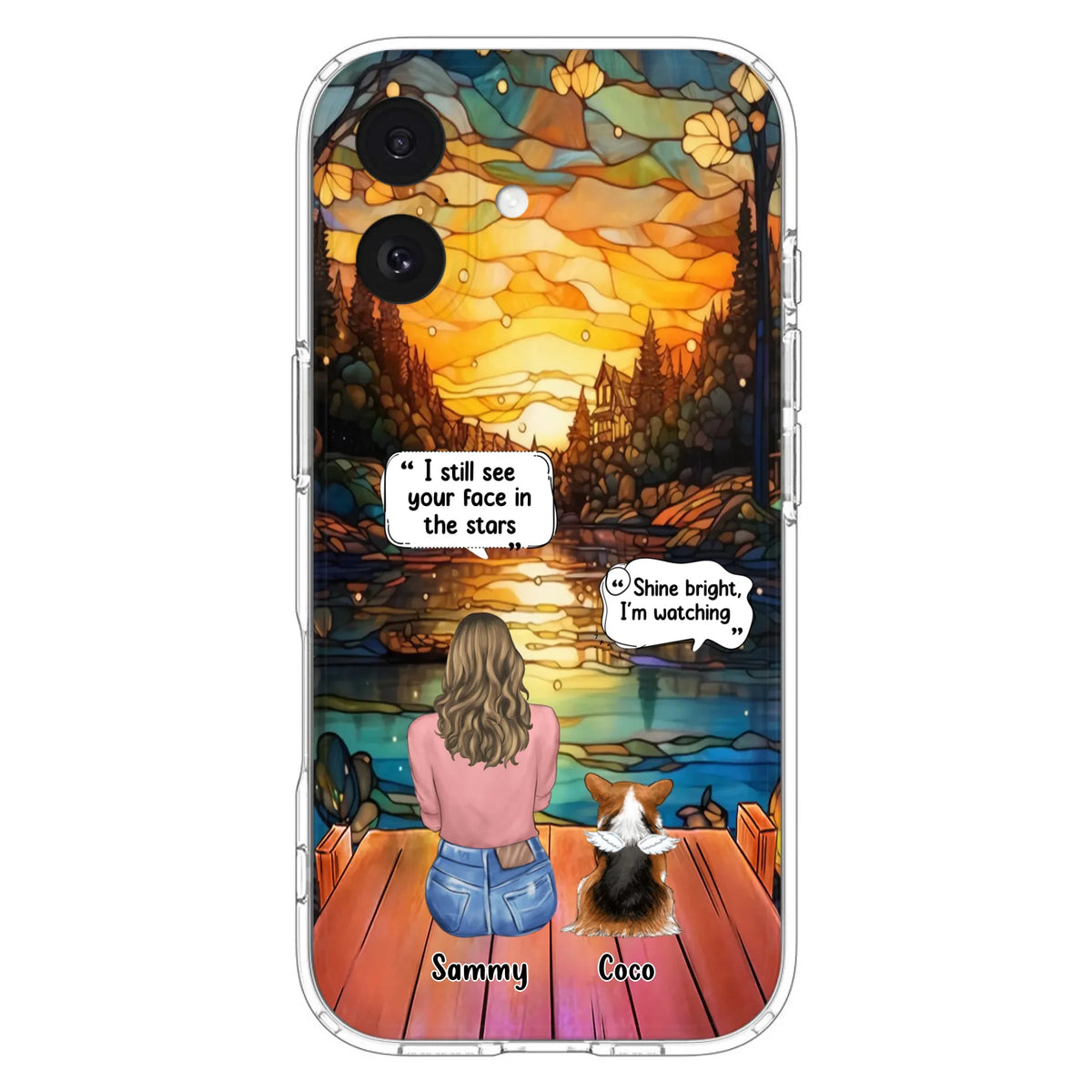 Personalized Memorial Pet Phone Case - Memorial Gift Idea For Dog/Cat/Rabbits Owners - I Still See Your Face In The Stars - Case For iPhone/Samsung
