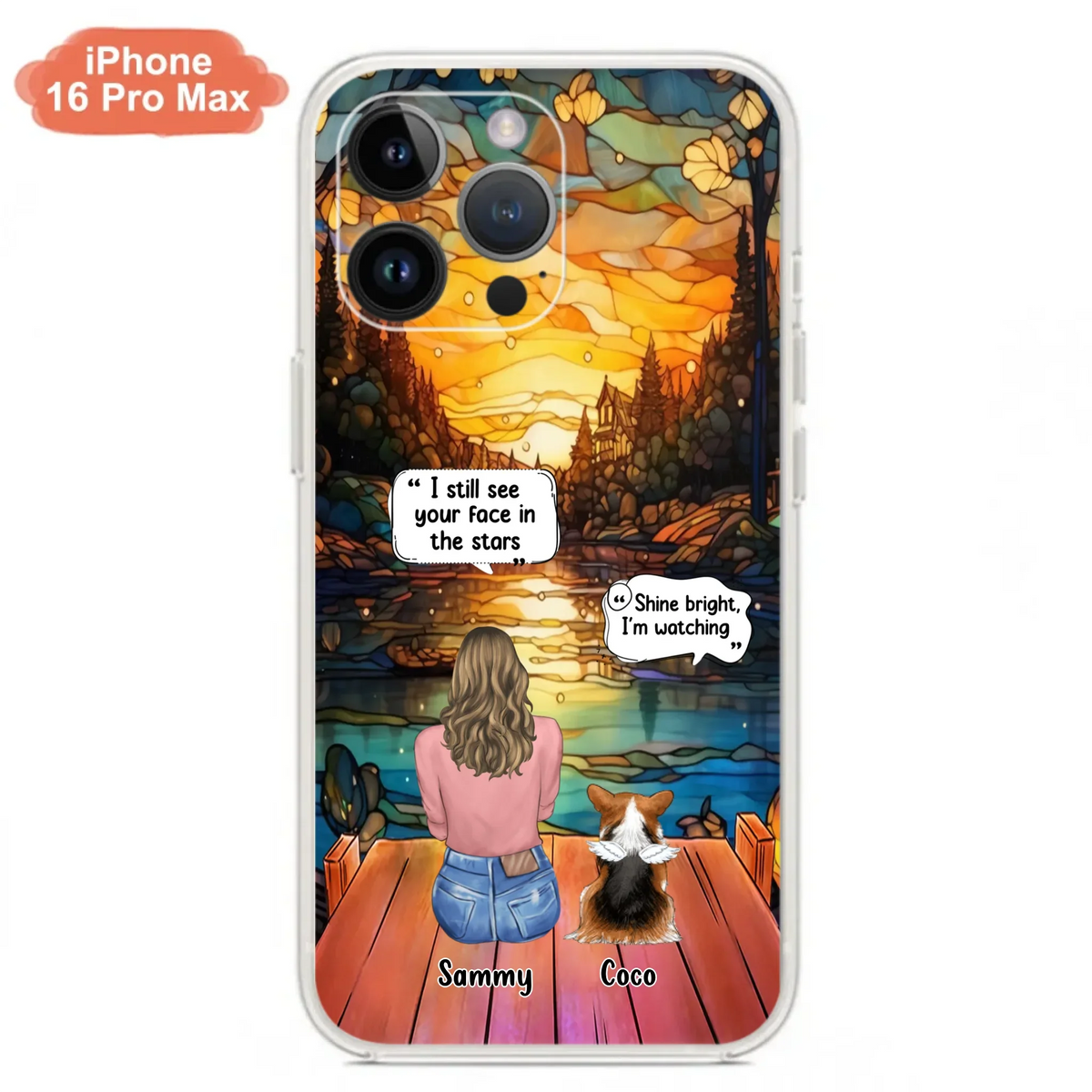 Personalized Memorial Pet Phone Case - Memorial Gift Idea For Dog/Cat/Rabbits Owners - I Still See Your Face In The Stars - Case For iPhone/Samsung