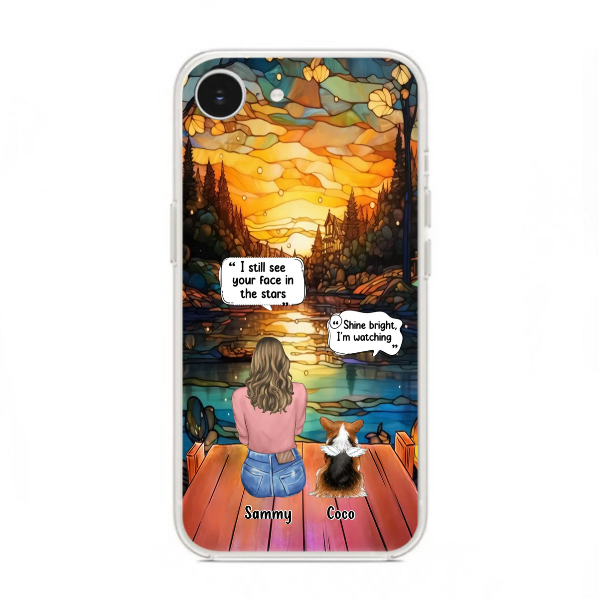 Personalized Memorial Pet Phone Case - Memorial Gift Idea For Dog/Cat/Rabbits Owners - I Still See Your Face In The Stars - Case For iPhone/Samsung