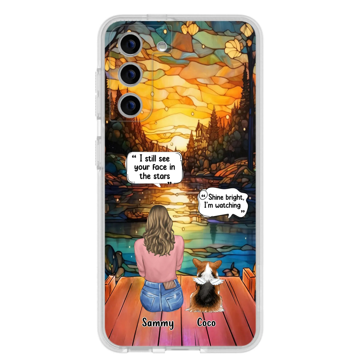 Personalized Memorial Pet Phone Case - Memorial Gift Idea For Dog/Cat/Rabbits Owners - I Still See Your Face In The Stars - Case For iPhone/Samsung