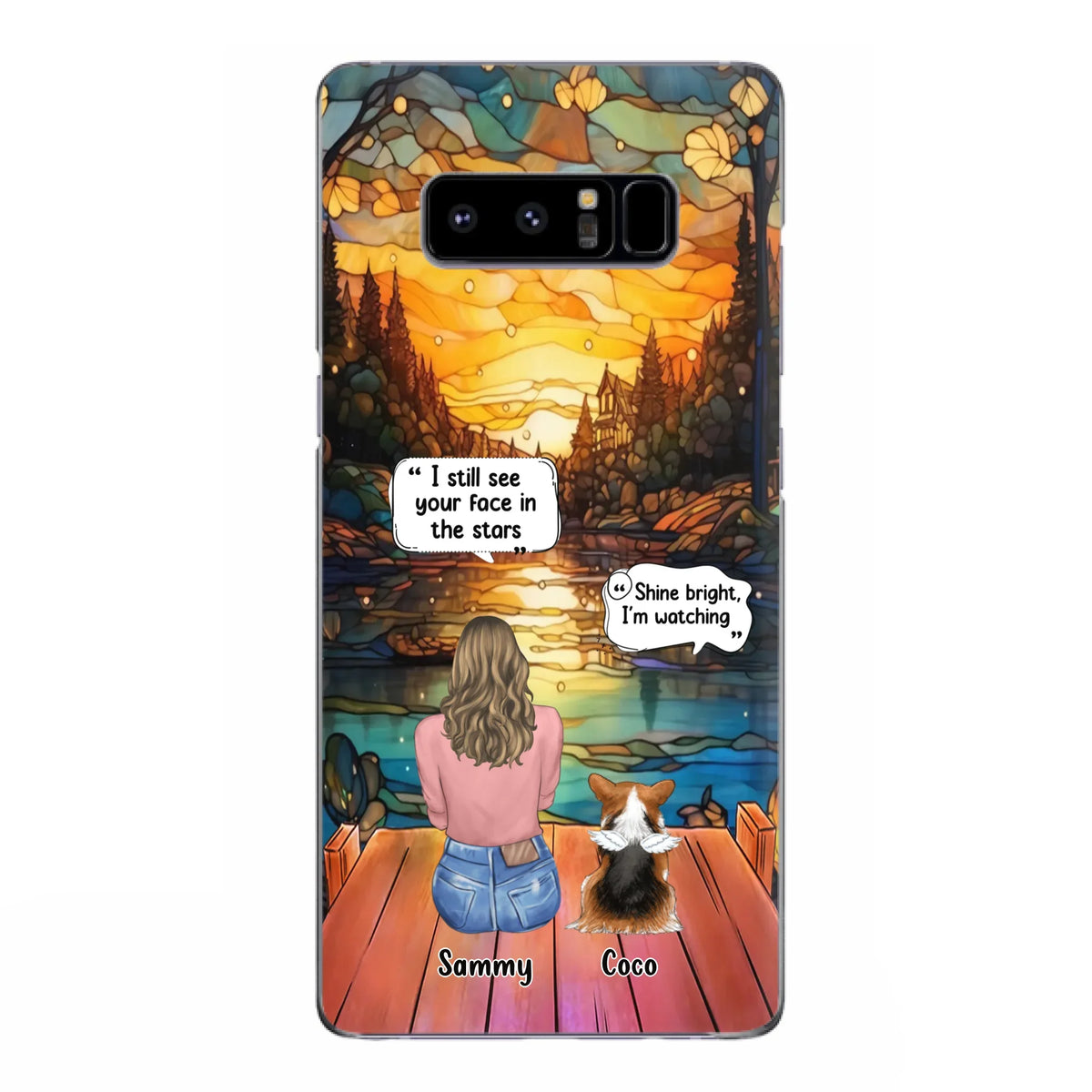 Personalized Memorial Pet Phone Case - Memorial Gift Idea For Dog/Cat/Rabbits Owners - I Still See Your Face In The Stars - Case For iPhone/Samsung