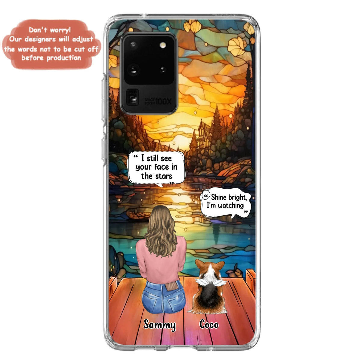 Personalized Memorial Pet Phone Case - Memorial Gift Idea For Dog/Cat/Rabbits Owners - I Still See Your Face In The Stars - Case For iPhone/Samsung