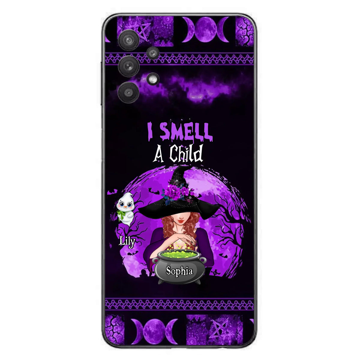 Custom Personalized Witch Phone Case - Upto 10 Children - Halloween Gift Idea for Family - I Smell Children - Case for iPhone/Samsung