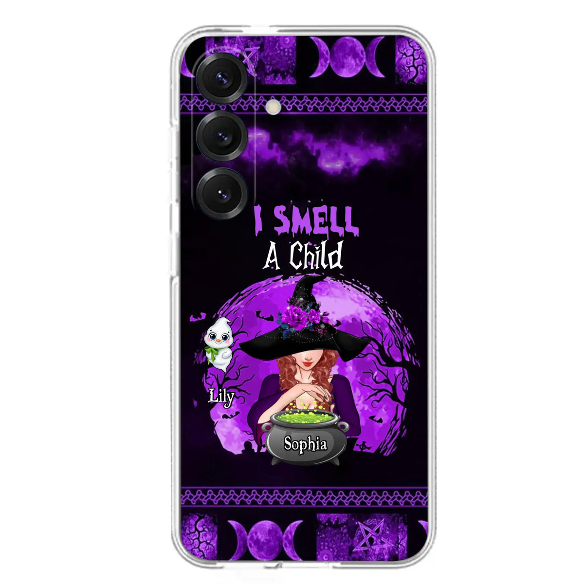 Custom Personalized Witch Phone Case - Upto 10 Children - Halloween Gift Idea for Family - I Smell Children - Case for iPhone/Samsung