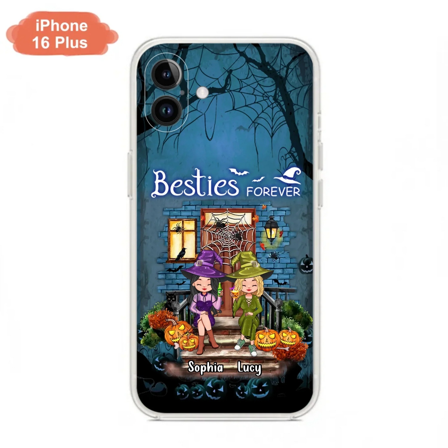 Custom Personalized Halloween Friend Phone Case - Upto 5 Friends - Halloween Gift Idea for Friends/Sisters - Besties Forever - Case for iPhone/Samsung