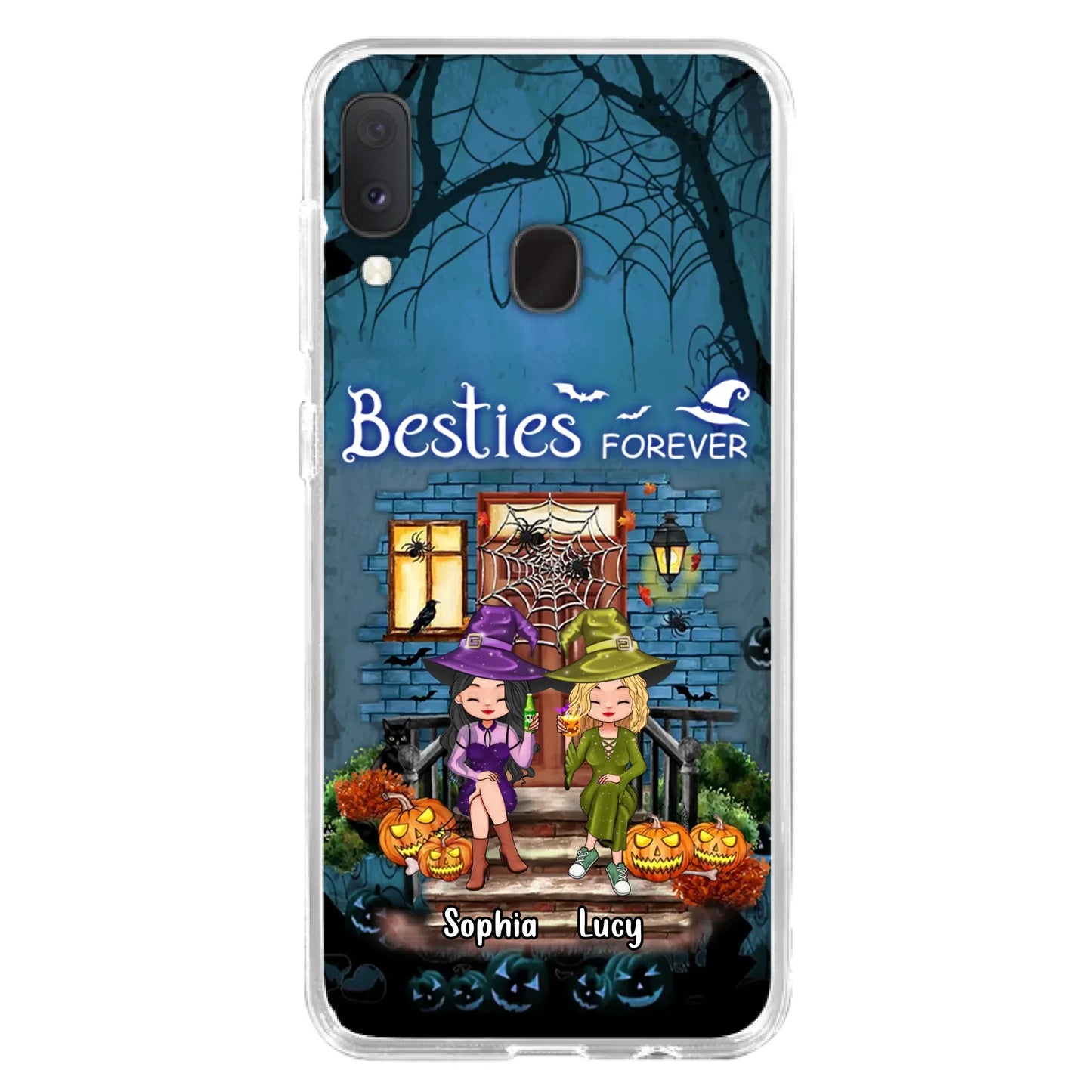 Custom Personalized Halloween Friend Phone Case - Upto 5 Friends - Halloween Gift Idea for Friends/Sisters - Besties Forever - Case for iPhone/Samsung