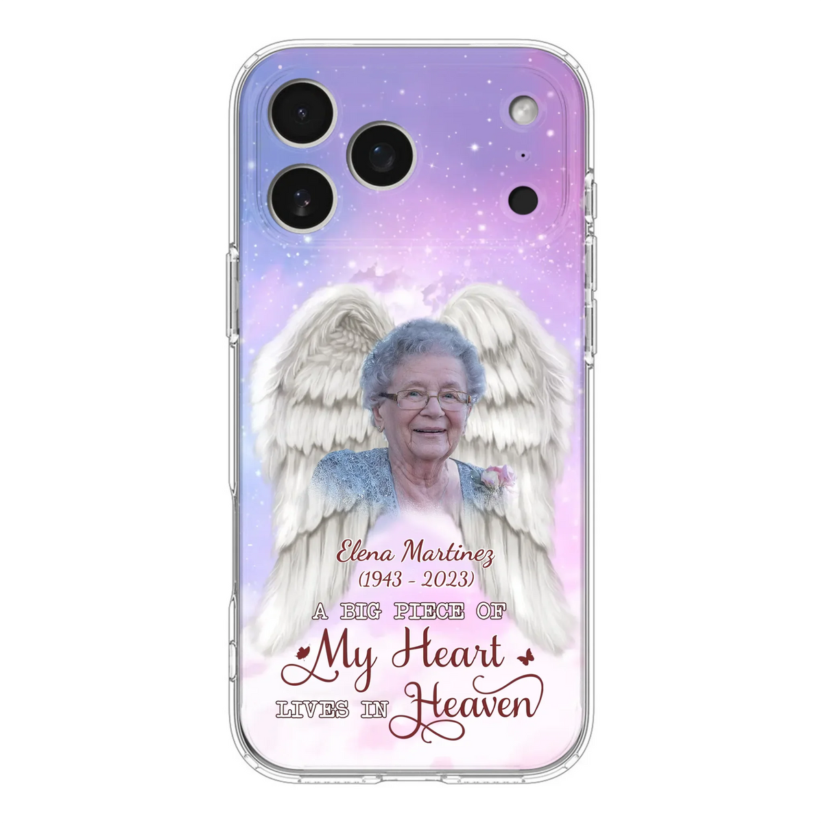 Custom Personalized Memorial Photo Phone Case - Memorial Gift Idea for Family - A Big Piece Of My Heart Lives In Heaven - Case for iPhone/Samsung