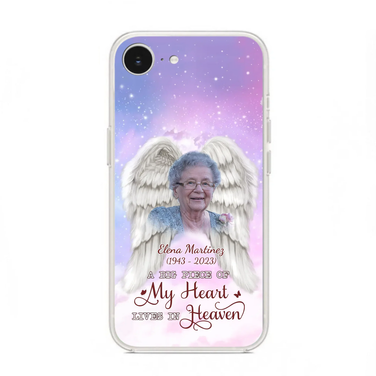 Custom Personalized Memorial Photo Phone Case - Memorial Gift Idea for Family - A Big Piece Of My Heart Lives In Heaven - Case for iPhone/Samsung
