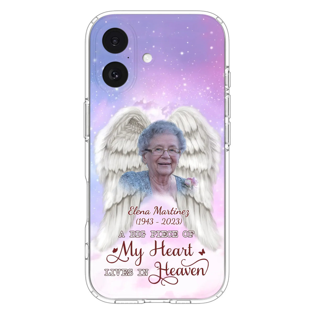 Custom Personalized Memorial Photo Phone Case - Memorial Gift Idea for Family - A Big Piece Of My Heart Lives In Heaven - Case for iPhone/Samsung