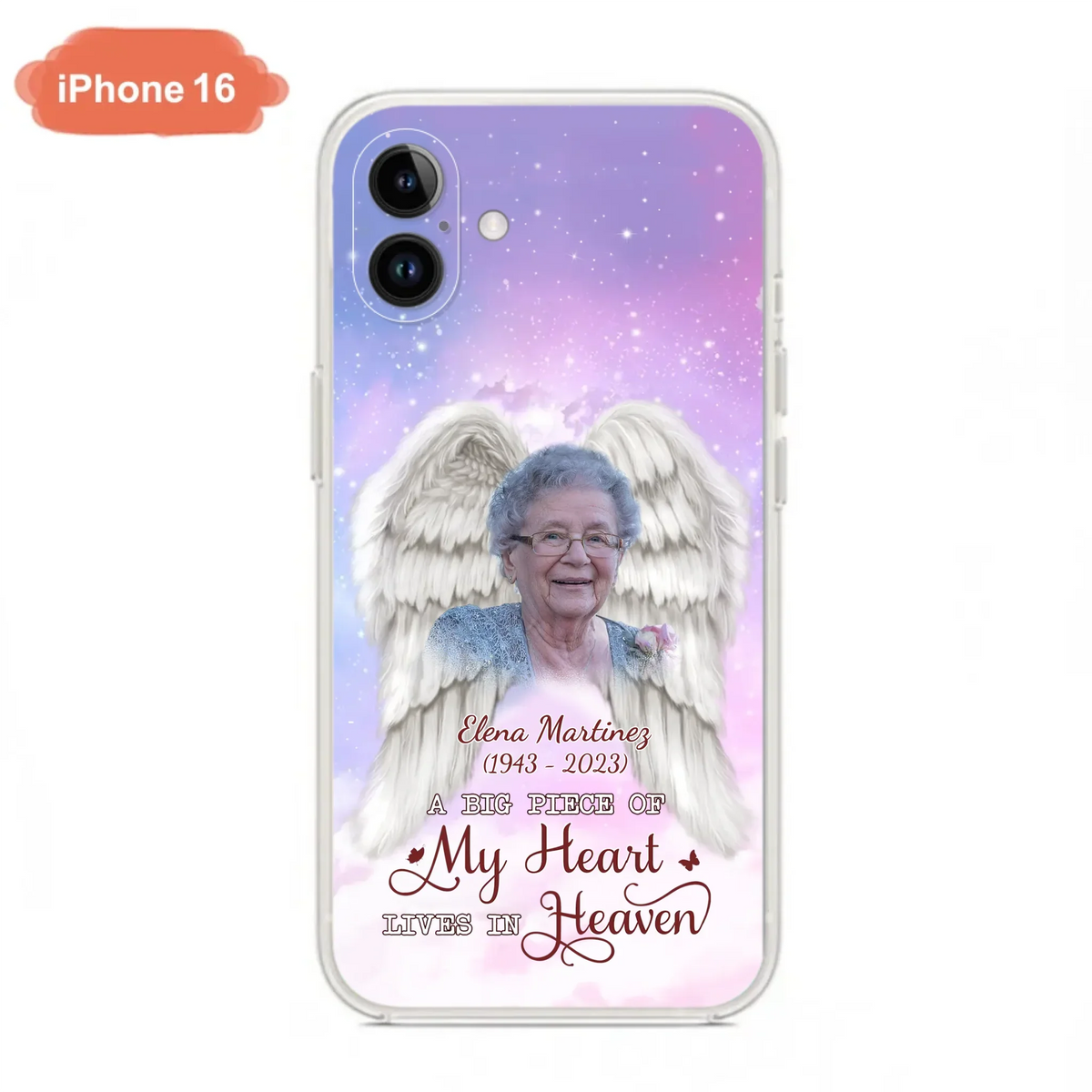 Custom Personalized Memorial Photo Phone Case - Memorial Gift Idea for Family - A Big Piece Of My Heart Lives In Heaven - Case for iPhone/Samsung