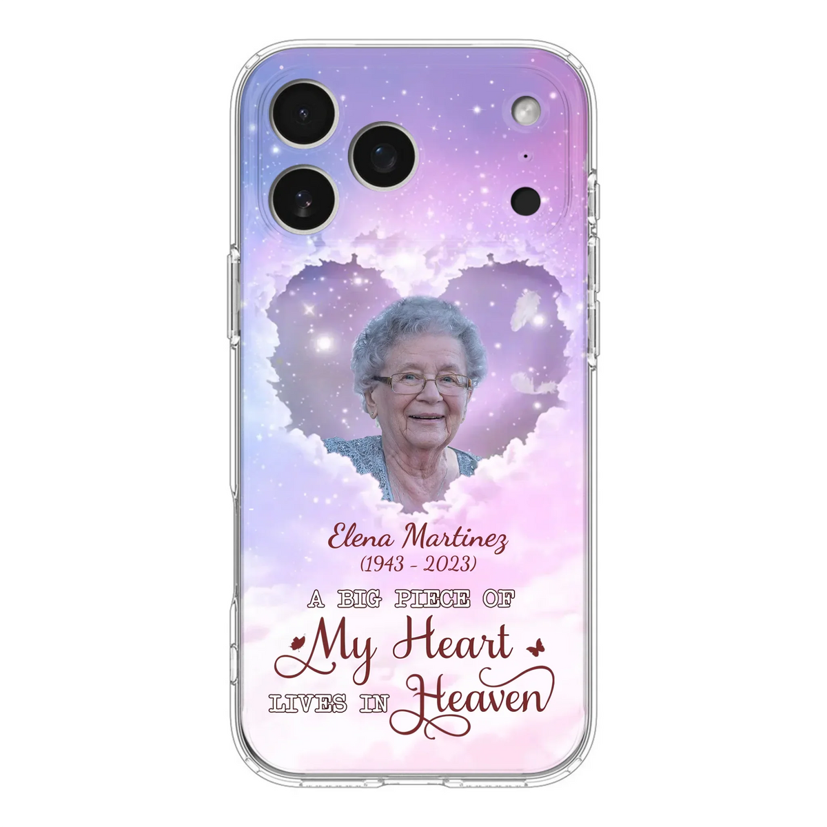Custom Personalized Memorial Photo Phone Case - Memorial Gift For Family Member - Upload Photo - Case For iPhone/Samsung - A Big Piece Of My Heart Lives In Heaven