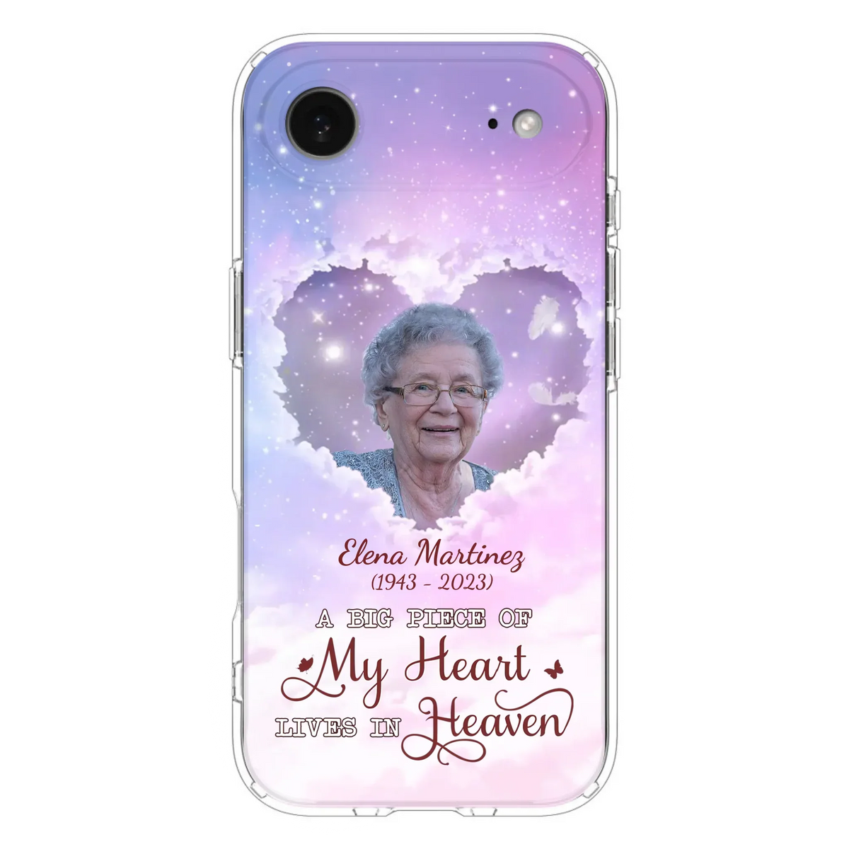 Custom Personalized Memorial Photo Phone Case - Memorial Gift For Family Member - Upload Photo - Case For iPhone/Samsung - A Big Piece Of My Heart Lives In Heaven