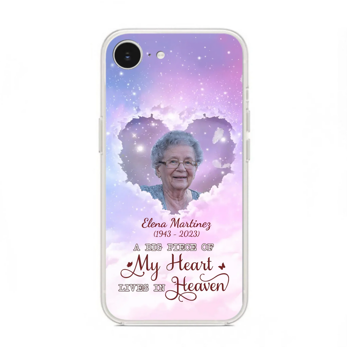 Custom Personalized Memorial Photo Phone Case - Memorial Gift For Family Member - Upload Photo - Case For iPhone/Samsung - A Big Piece Of My Heart Lives In Heaven